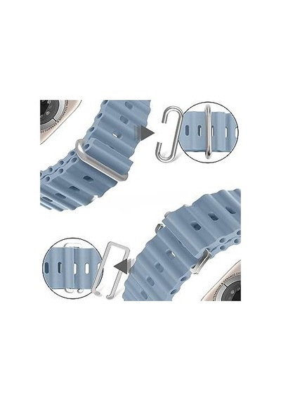 Apple Uyumlu Watch 42mm 44mm 45mm 49mm 1/2/3/4/5/6/se/7/8/ultra Akıllı Saat Ocean Kordon Ve Kayışı Açık Mavi