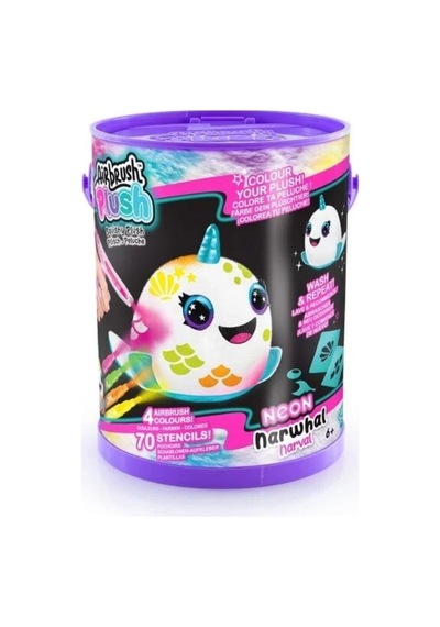 Airbrush Plush Squishy Peluş Neon 55230 Narwhal Çok Renkli