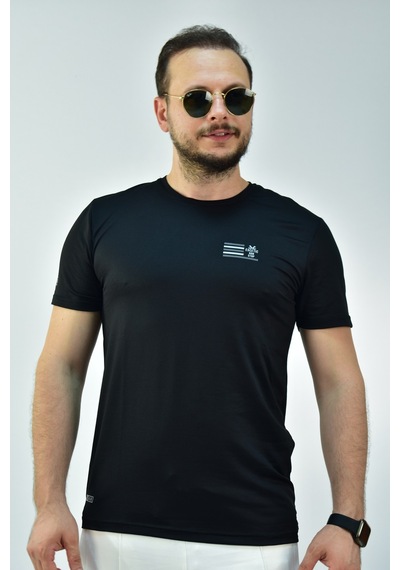 Escetic Erkek Siyah Füme Slim Fit T-Shirt-3284