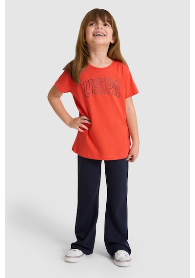 U.s. Polo Assn. Kız Çocuk Kırmızı Tişört Basic 50325631-vr213 Rısk Red