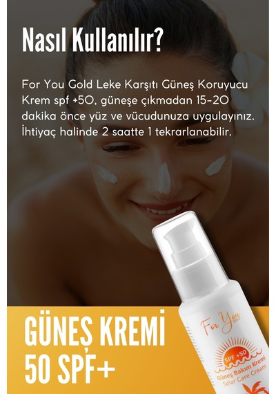 Güneş Kremi Leke Karşıtı, Spf50+ Faktörlü 100 Ml Güneş Kremi