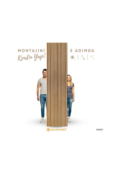 Akupanel Mod14 60x245 Cm Meşe Renk Akustik Ahşap Duvar Paneli Meşe