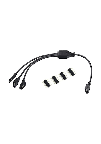 Alfais 4375 RGB Şerit 4 Pin LED Çoklayıcı Splitter Tek Kumanda 3 Çıkış