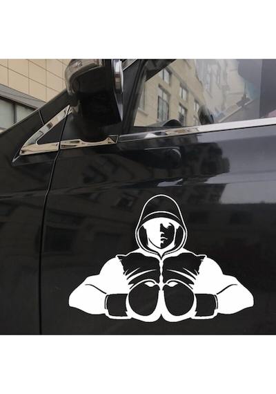 Boks Sporları Siluet Tasarım Oto Sticker 25 17 Cm3878
