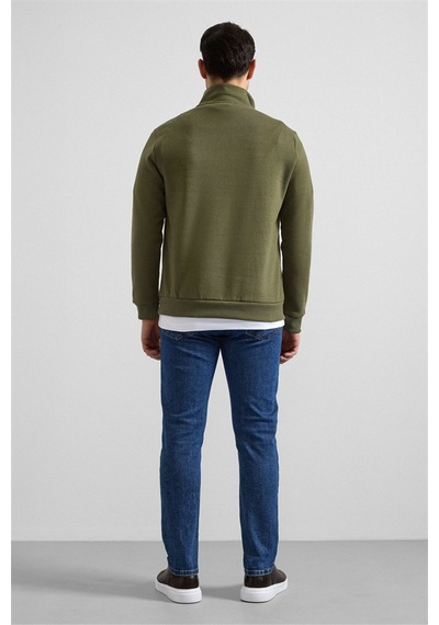 Süvari Haki Regular Düz Yarım Balıkçı Yaka Sweatshirt Ssw2013700001-yh1 Haki