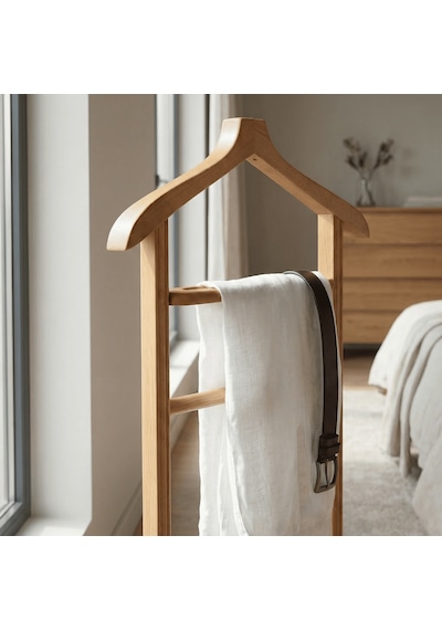 Gündays Home Tekli Dilsiz Uşak Naturel Masif Gürgen Ağacı El Yapımı Askılık Natural
