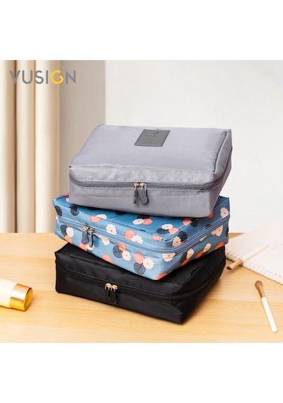 Vusign Vusıgn Kozmetik Saklama Çantası Seyahat Makyaj Üstten Açılır Organizer Çanta 21x8x18 Cm Mavi