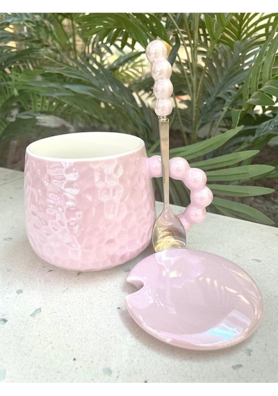 İnci Kupa Mug Lila-kupa Kapak Ve Kaşık