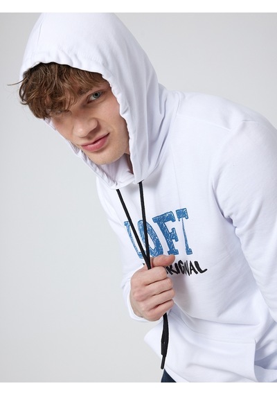 Regular Fit Erkek Sweatshirt Beyaz