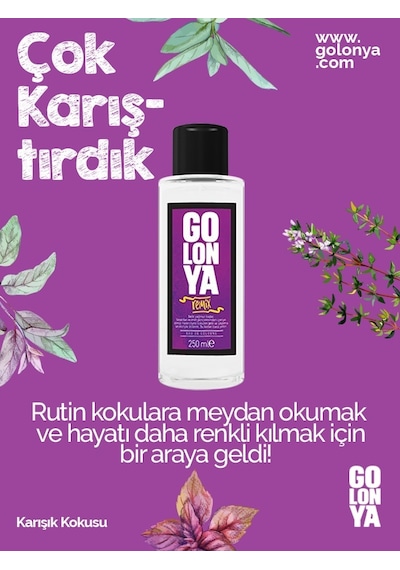 Golonya Karışım Kokulu Cam Şişe Kolonya 250 ML