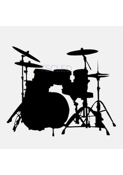 Davul Seti Rock Band Müzik Araba Çıkartmaları