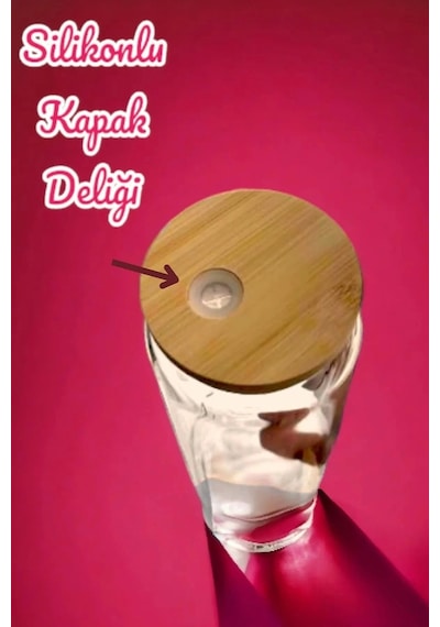Isıya Dayanıklı 2'li Cam Pipetli Bambu Kapaklı Bubble