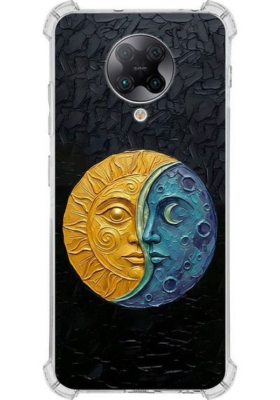 Poco F2 Pro İle Uyumlu Köşe Korumalı Kılıf Metamorfoz Ekinoks Tasarımlı Uv Baskılı Şeffaf