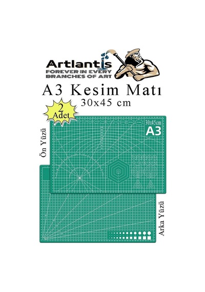 Kesim Matı A3 30x45 Cm Çift Taraflı 2 Adet Çizim Matı Kesme Madı Kesim Tablası Kesim Altlığı