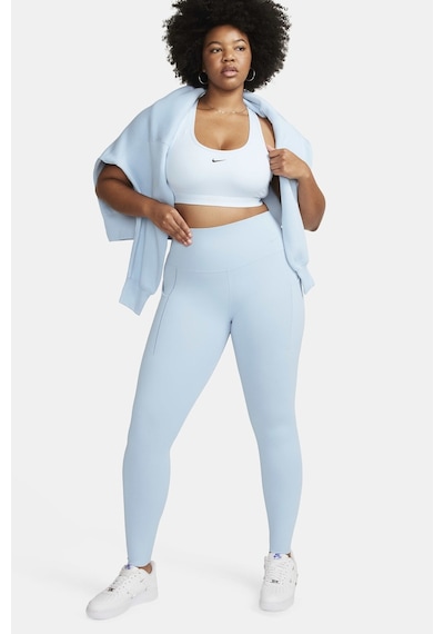 Nike Universa Medium Support High Rise Full Length Kadın Yüksek Bel 2 Cepli Toparlayıcı Tayt Açık Mavi
