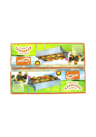Paslanmaz Mangal Portatif Ayaklı - Standlı 70cm 4741 Beyaz
