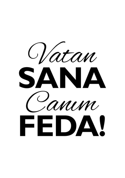 Vatan Sana Canım Feda Sticker17x17 Cm Siyah