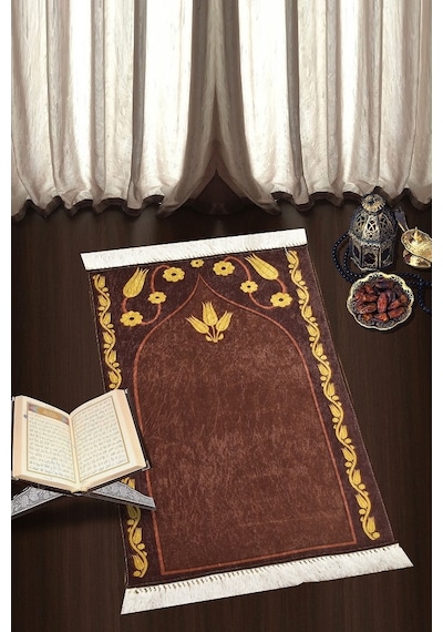 Gwen Brown Djt 70X120 Cm Seccade, Namazlık, Yıkanabilir Kaymaz