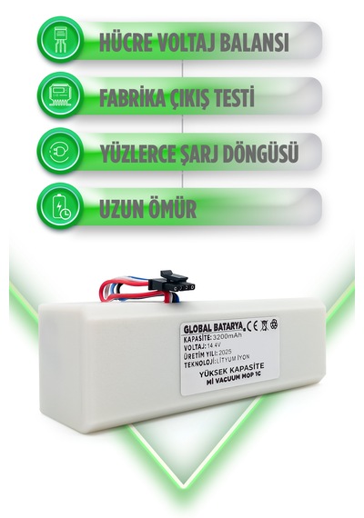Xiaomi Mi Vacuum Mop 1c 2in1 Batarya 3200mah Yüksek Kapasite