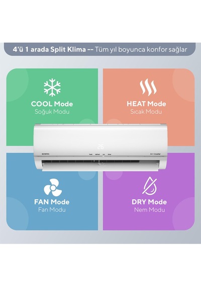 Kumtel Matsu KMSAC-12 A++ 12000 BTU Inverter Duvar Tipi Klima