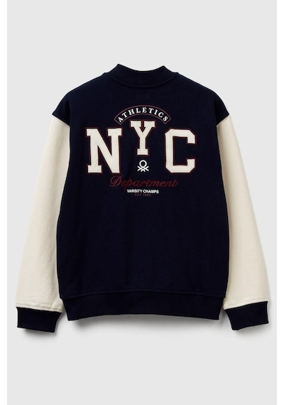 United Colors Of Benetton Erkek Çocuk 32n4c505f-25k Bomber Sweatshirt Kolej Ceket Lacivert-2140 Lacivert