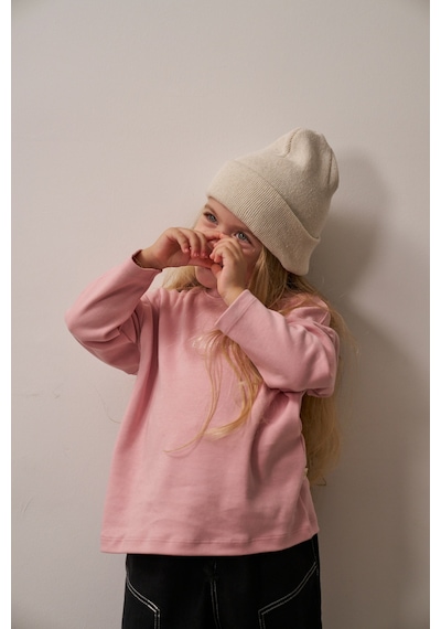 Oh La La Koala Pembe Nakışlı Oversize Uzun Kollu T-shirt Pembe