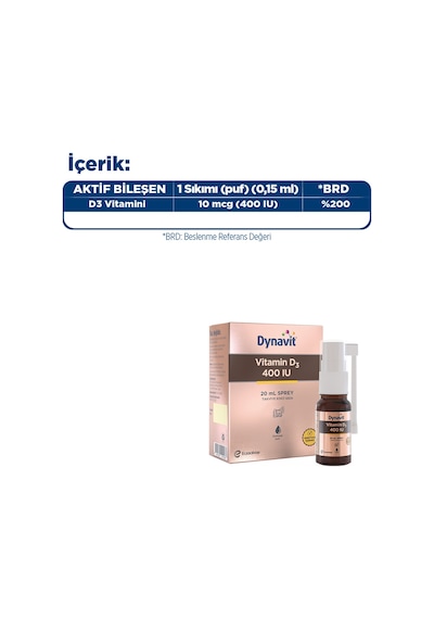 Dynavit Vitamin D3 400IU Sprey 20 ML