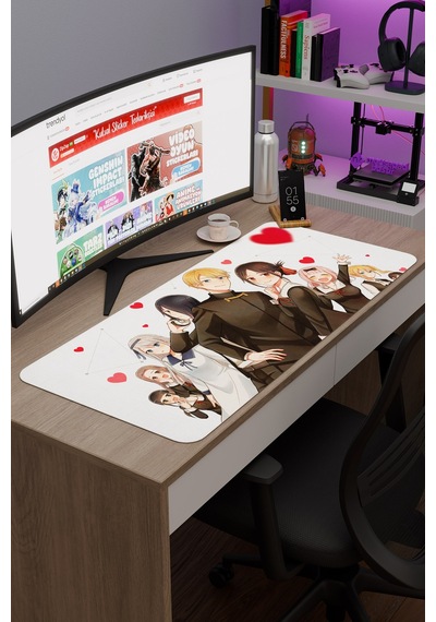 Kaguya Sama Anime V4 - 90x40 Xxl Gaming Kauçuk Kaymaz Taban Mouse Pad Fare Altlığı