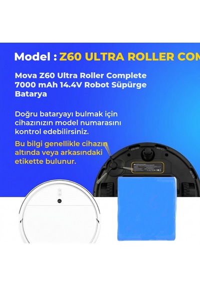 Mova Z60 Ultra Roller Complete 7000 Mah 14.4v Robot Süpürge Batarya