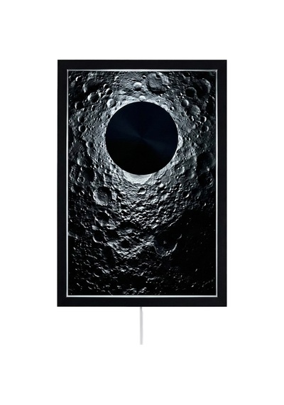 Fibrika Store Lunar Eclipse Modern Işıklı Duvar Tablosu - Mat Siyah Çerçeve