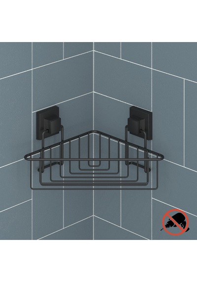 Teknotel Easyfıx Yapışkanlı Tek Katlı Banyo Rafı Mat Siyah Ef251 Siyah