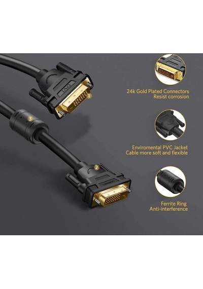 Ugreen 24+1 DVI to DVI 2K 60 Hz Görüntü Aktarma Kablosu 8 Metre