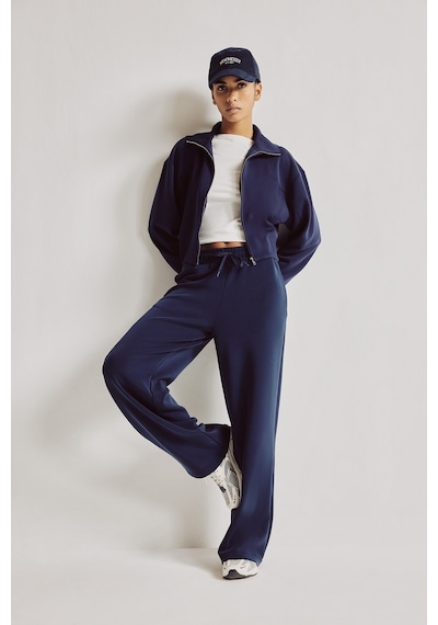 Defacto Standart Fit Dik Yaka Fermuarlı Crop Modal Basic Hırka H4538ax26auın187 İndigo-ın187