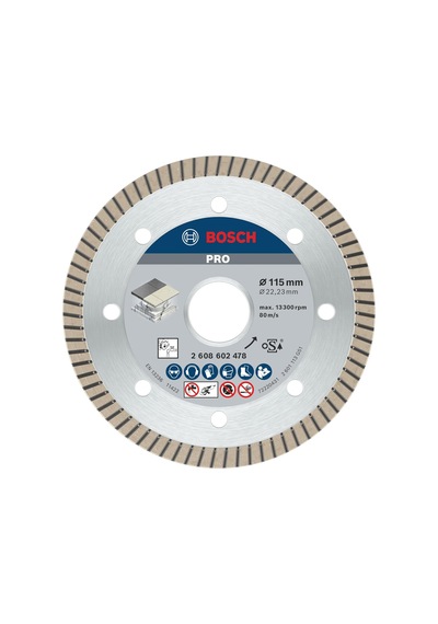Professional Accessories Best Serisi Seramik İçin, Extra Temiz Kesim Turbo Segman Elmas Kesme Diski 115 Mm