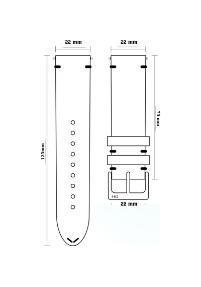 R4102s Roder Deri Kayış - Siyah - 24x24mm Şeffaf