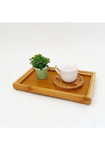 Bambu Dikdörgen Servis Tepsisi Küçük Boy Tepsi 25cm 15cm 2.6cm