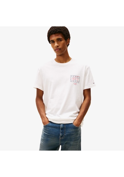 Tommy Hilfiger Regular Sign Spray Erkek Beyaz T-shirt Dm0dm22319 Beyaz
