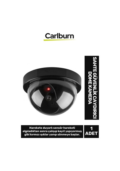 Premium 5 Metre Algılayan Kırmızı Işıklı Hareket Sensörlü Pilli Güvenlik Caydırıcı Dome Kamera