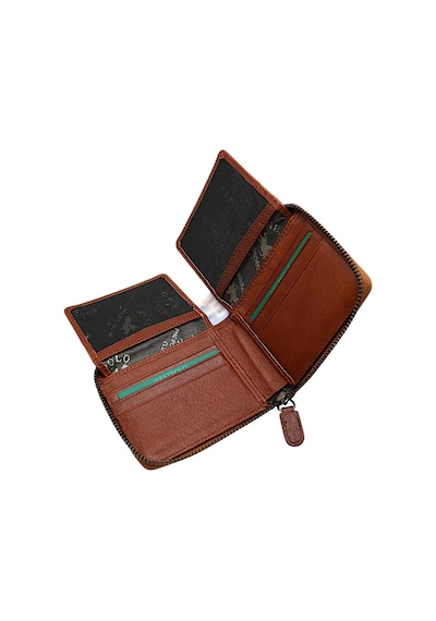 Westpolo Lion Unisex Kağıt Para Ve Bozuk Para Bölmeli Hakiki Deri Cüzdan Kartlık - Taba Taba