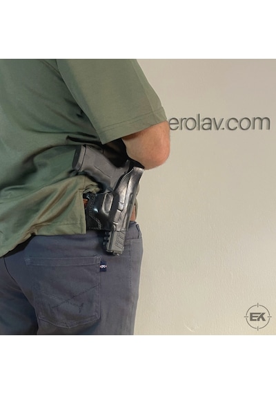 Erolav Sar-9 Ve Tp-9 Uyumlu Yarım Kelebek Dış Taşıma Deri Kılıf Siyah