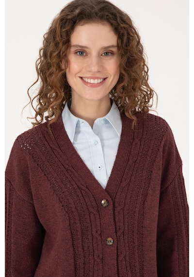 U.S. Polo Assn. U.s. Polo Assn. Kadın Plum Hırka Triko 50309657-vr177 New Plum