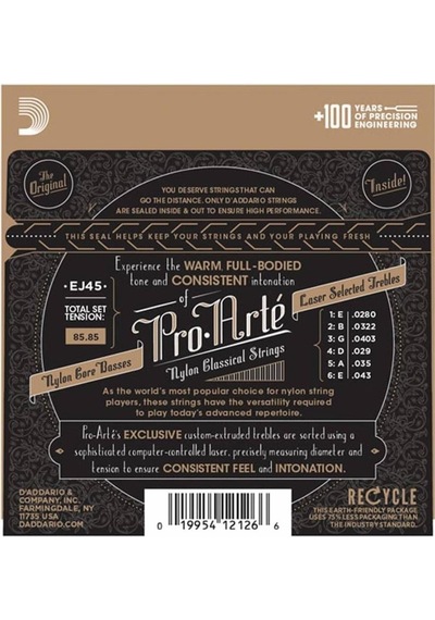 D'addario Ej45 Pro-arte Serisi Klasik Gitar Tel Seti Normal Tens