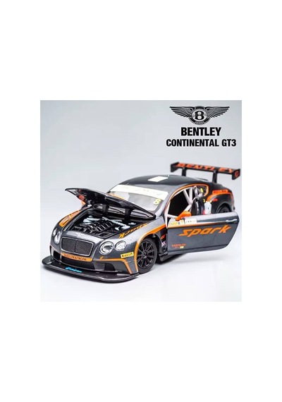 Bentley Contınental Gt3 Diecast Model Araba Bentley Gt3 Model Araba Gri 1:24 Ölçek