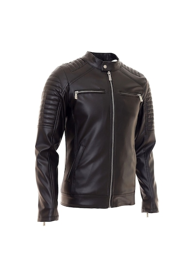 Oliggopol Erkek Siyah İç Cepli Slim Fit Spor Deri Ceket Cm Siyah