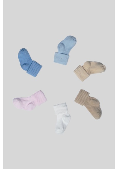 Defne Baby 6 Çift Newborn Anti-bakteriyal Yeni Doğan Ve Bebek Çorabı 0-6 Ay Karışık