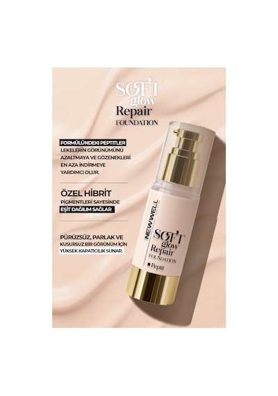 Newwell Ivory Soft Glow Repair Foundation Yumuşak Işıltılı Onarıcı Fondöten 30 Ml 001 C
