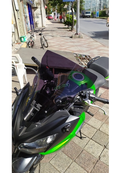2012-16 Kawasaki Er6f Ön Cam Koyu Füme Zeus 4 MM 46 CM