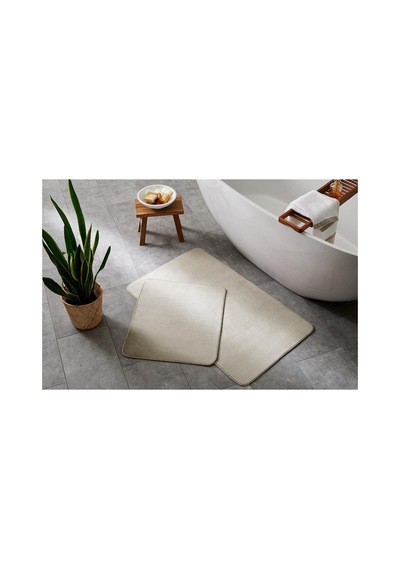 Simple 2'li Banyo Paspası Bej