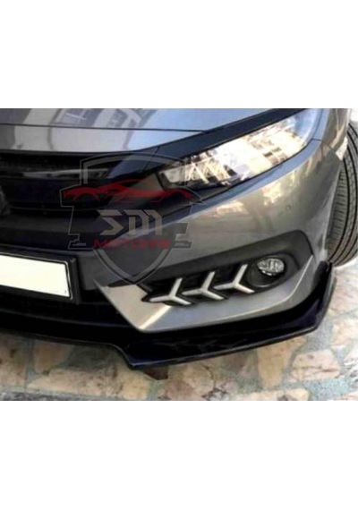 Honda Civic Fc5 Tampon Eki 3 Parça Lip Bodykit Karlık Pianoblack