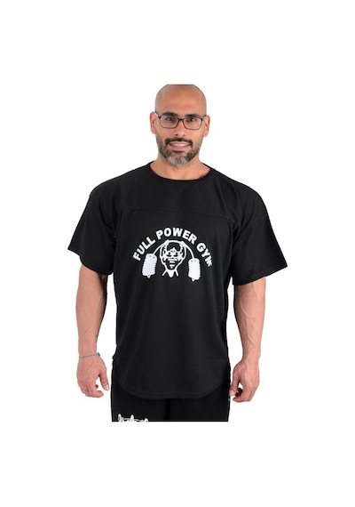 Full Power Gym Oversize Ragtop Spor Tişört Siyah
